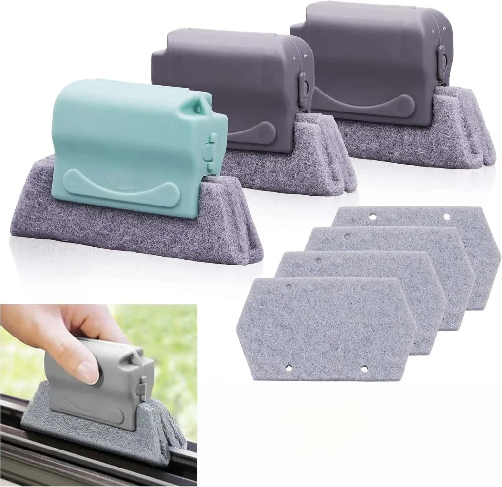 Window Track Groove Cleaning Brush – Replaceable Scrub Head Groove Cleaning Brush Babs