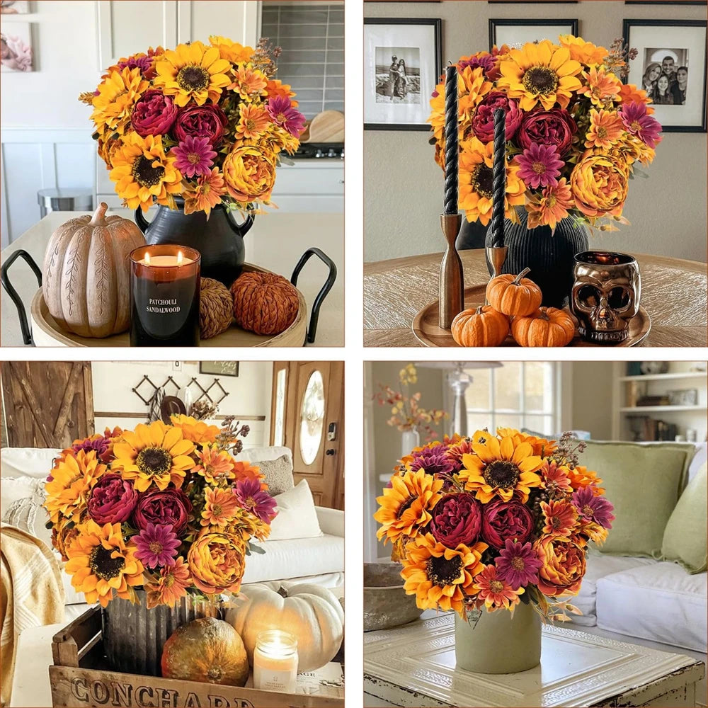 Silk Artificial Sunflower Bouquet – Wedding & Home Decor Artificial Flower Bouquet Babs