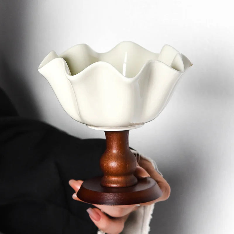 Retro High-Footed Ceramic Bowl – Decorative Desktop Storage Dish Ceramic Decorative Bowl Babs Large