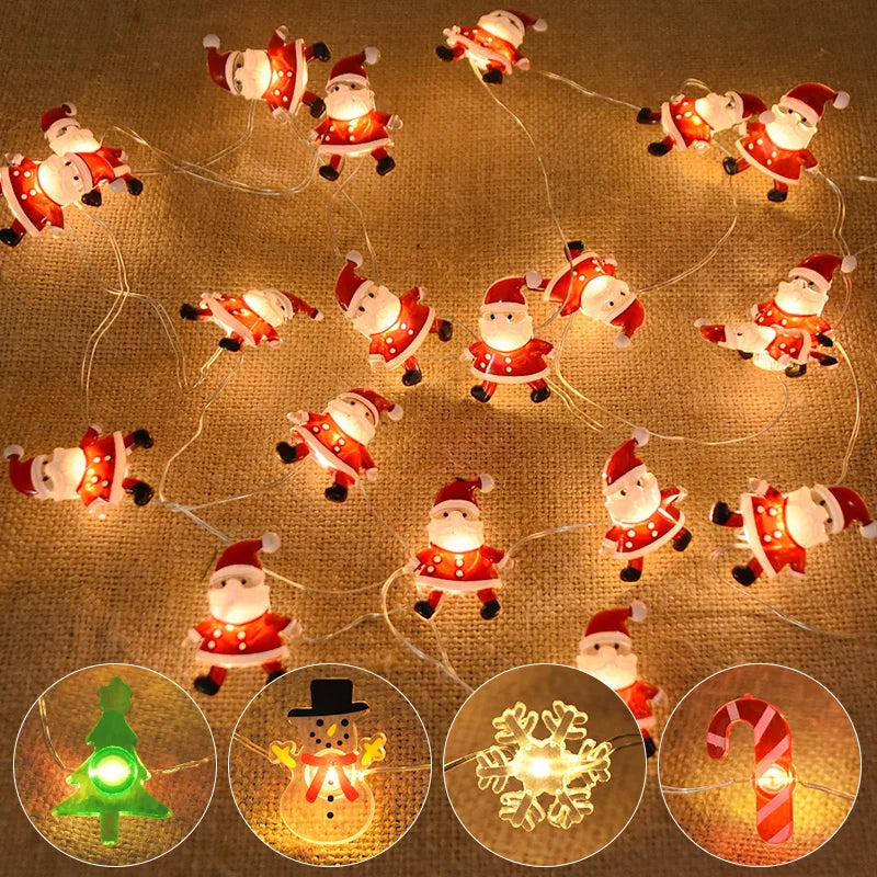 2M 20-LED Santa Snowflake String Lights – Christmas Tree Decor Christmas String Lights Babs
