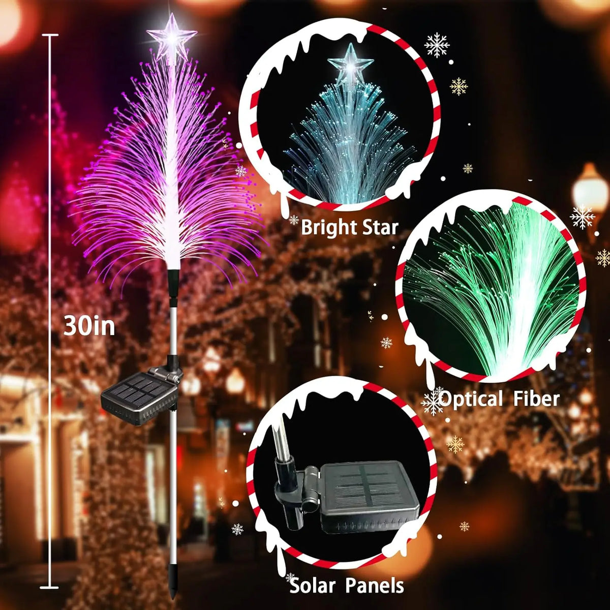 Solar Fiber Optic Garden Light – 7 Color LED Lawn Lamp Solar Garden Light Babs