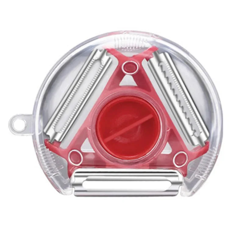 3-in-1 Vegetable & Fruit Peeler – Stainless Steel Blades Vegetable Peeler Babs Red