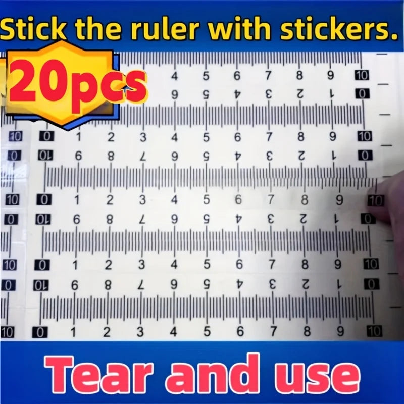 20PCS Self-Adhesive Ruler Stickers 0–15cm Scale Labels for DIY Adhesive Ruler Stickers Babs