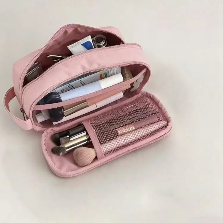 Large Capacity Travel Makeup Bag Organizer with Handle Travel Cosmetic Bag Babs Pink