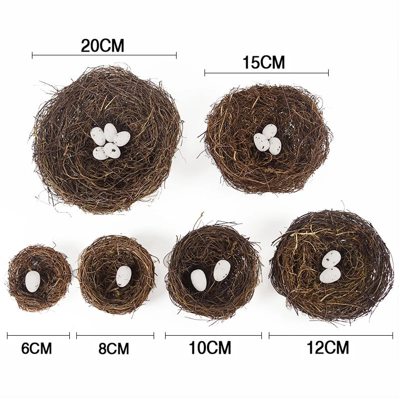 Natural Rattan Bird Nest Easter Decoration 8–20cm DIY Craft Easter Nest Decoration Babs