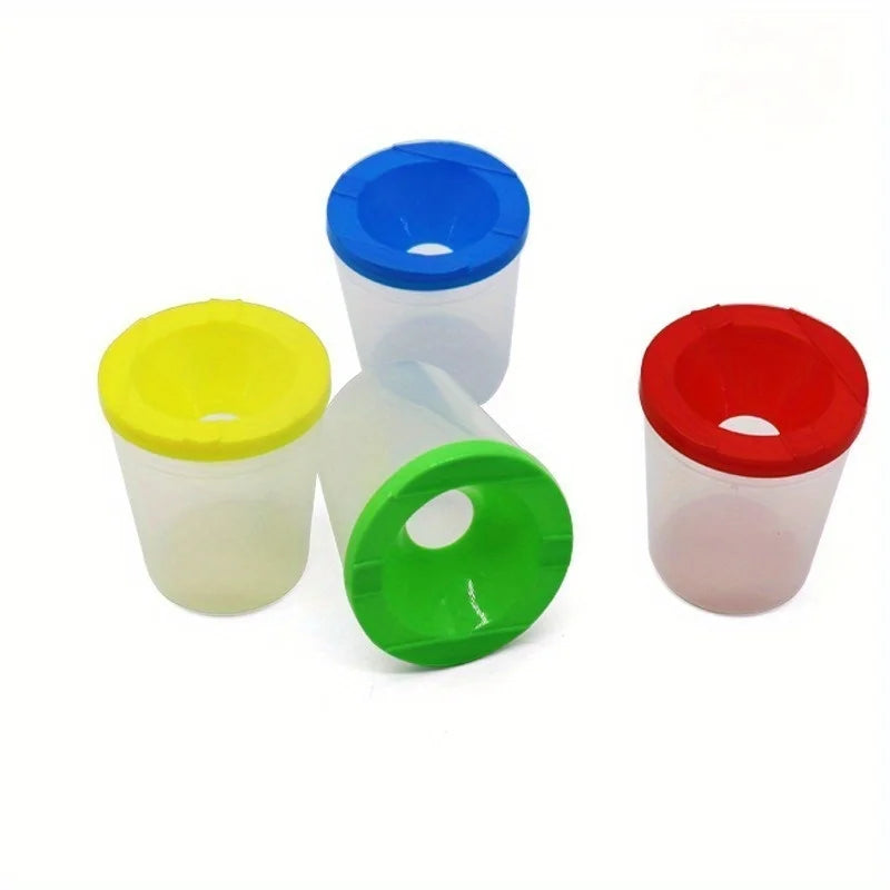 4-Piece Kids Paint Brush Wash Cup Set – Art & Craft Supplies Art Brush Wash Cup Babs 4pcs
