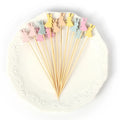 100pcs Easter Bamboo Food Picks Rabbit Egg Cupcake Skewers Disposable Food Picks Babs E