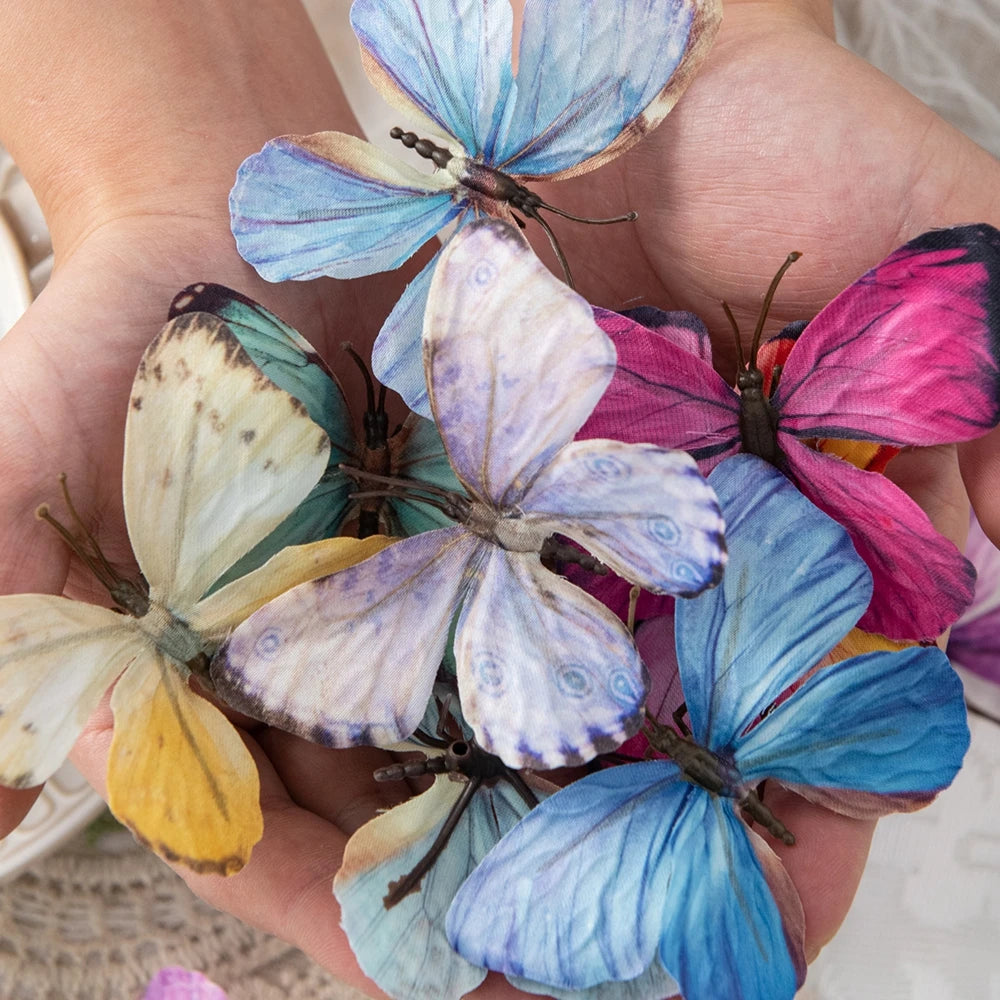50/100 Pcs Artificial Fluorescent Butterflies for Home & Wedding Artificial Butterfly Decor Babs mix 100 pcs