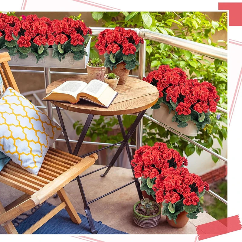 35cm Red Artificial Silk Geranium – Wedding & Home Decor Artificial Silk Flower Babs