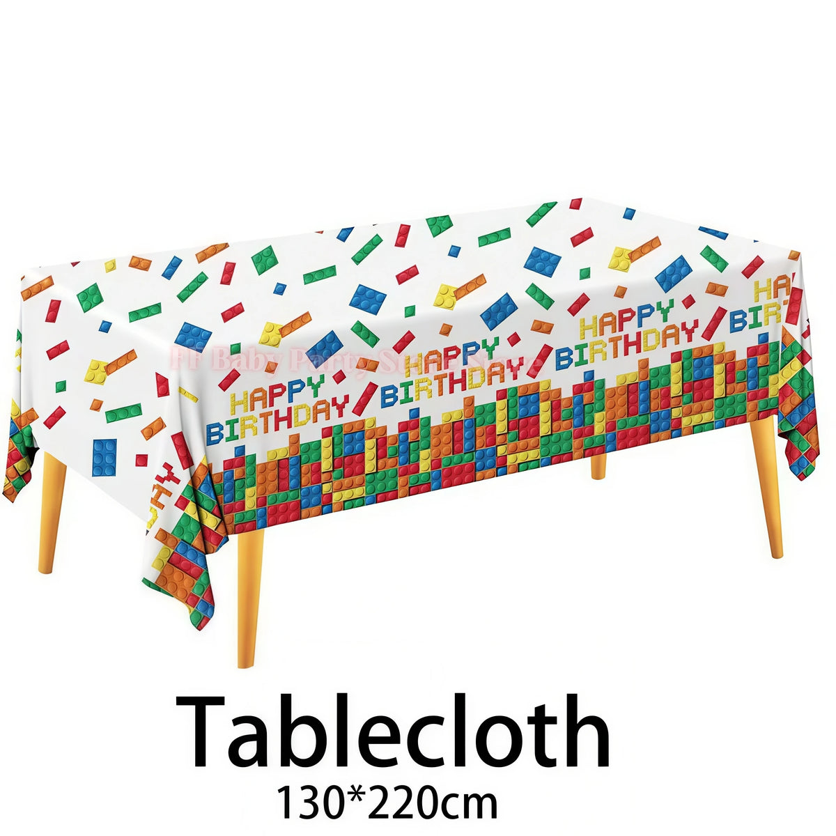 Building Blocks Birthday Party Kit – Plates, Cups, Balloons Party Tableware Kit Babs 1pc Tablecloth 2
