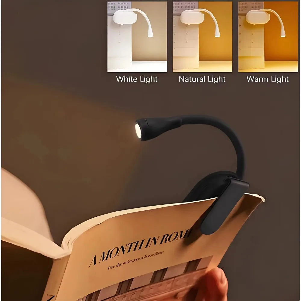 Clip-On LED Book Light – USB Rechargeable & Dimmable | Babs Clip-On Book Light Babs