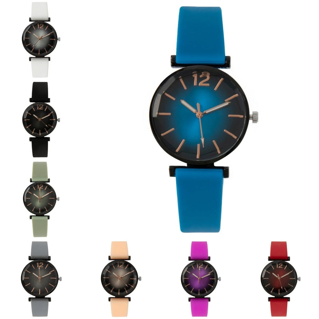 Women's Fashion Quartz Watch – Black Dial & Green Strap Ladies Quartz Watch Babs