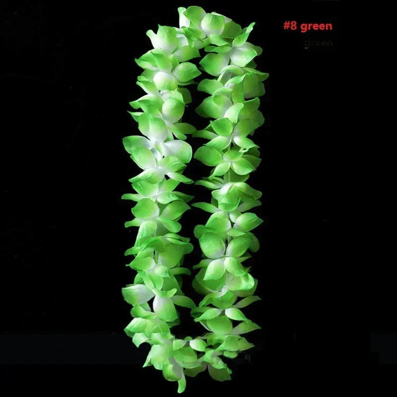 Hawaiian Flower Lei Necklace – Artificial Garland for Luau & Party Flower Lei Necklace Babs