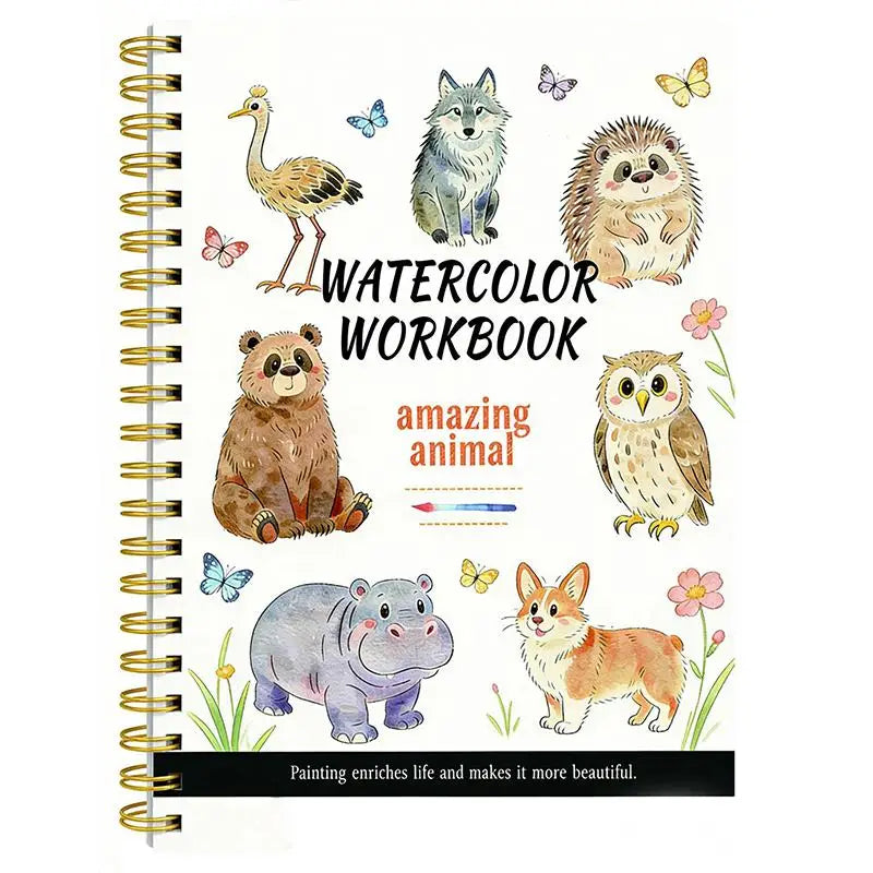 Spiral Bound Watercolor Flower Workbook – Thick Cotton Paper Watercolor Sketchbook Babs A2