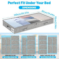 Rolling Under Bed Storage Bins with Clear Lid | Large Capacity Under Bed Storage Bin Babs 1pcs