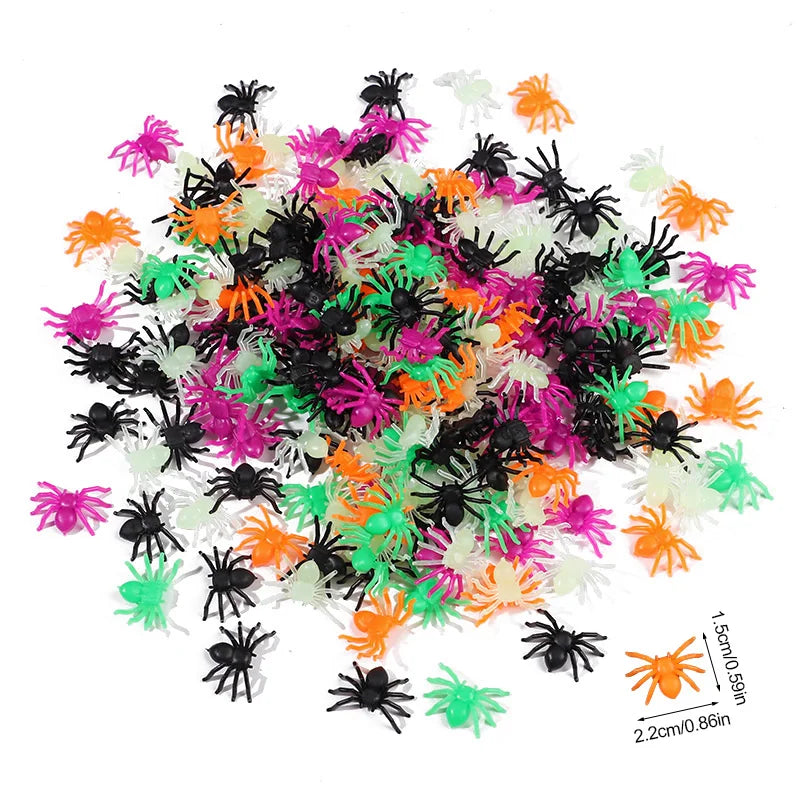 50–200pcs Mini Plastic Spiders Halloween Party Decoration Props Halloween Decoration Props Babs
