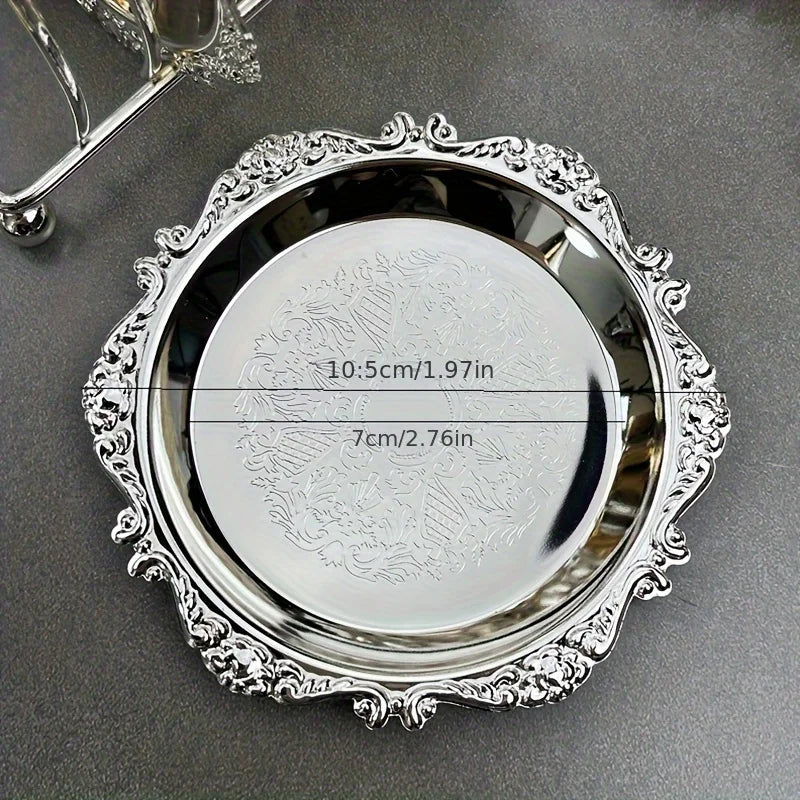 Retro Metal Jewelry Tray Carved Design – Organizer & Storage Jewelry Storage Tray Babs silvery