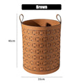 Leather Laundry Basket – Large Portable Home Storage Bin Laundry Storage Basket Babs Big Brown