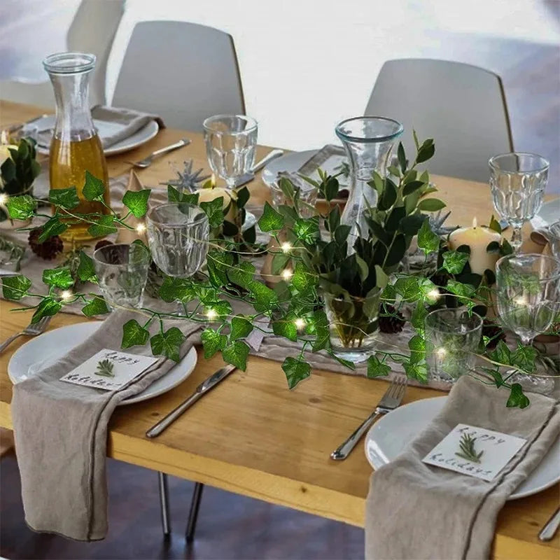 Green Ivy 210cm LED Light String Artificial Hanging Plant Decor Artificial Hanging Plant Babs