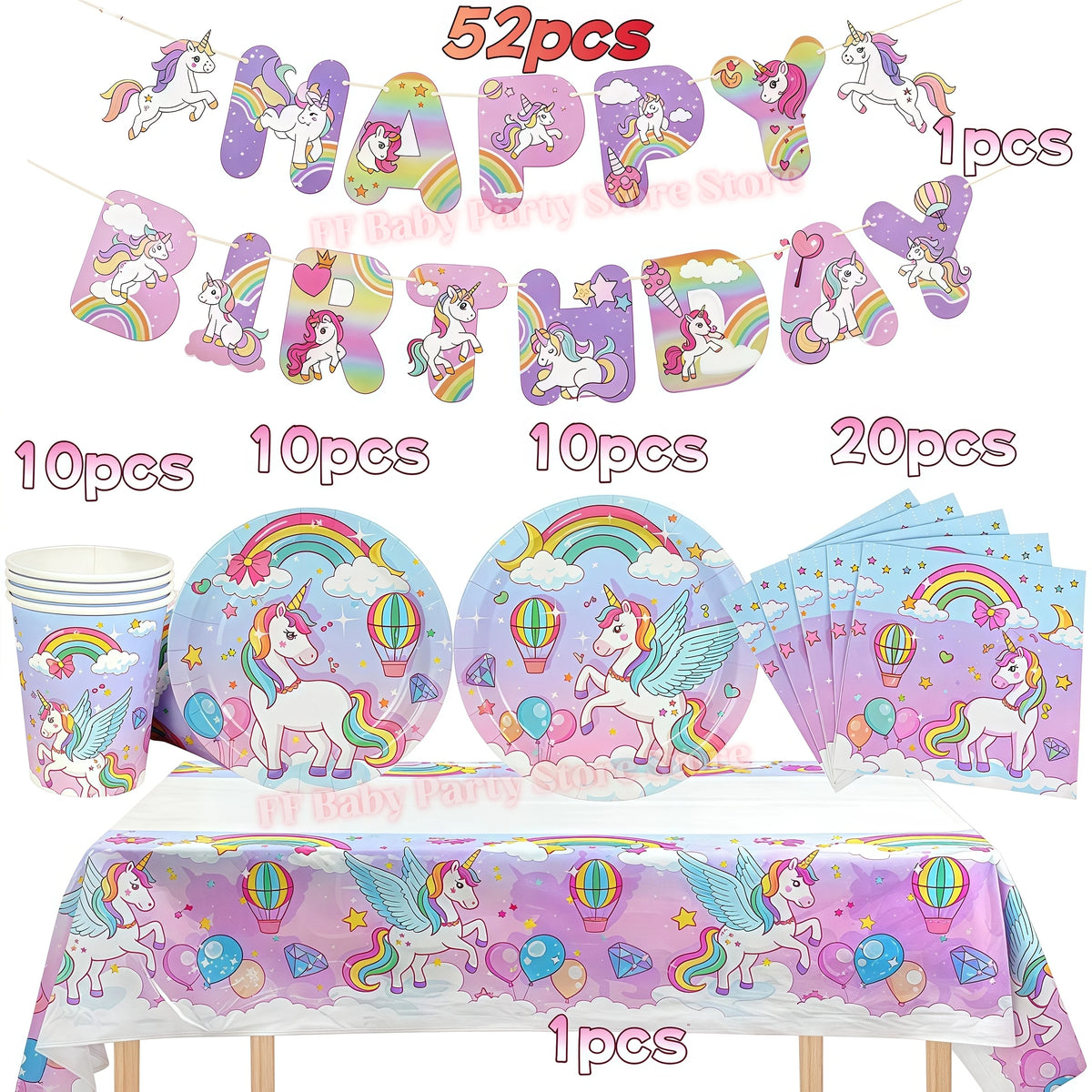 Girls Unicorn Birthday Party Decorations – 3D Balloons & Supplies