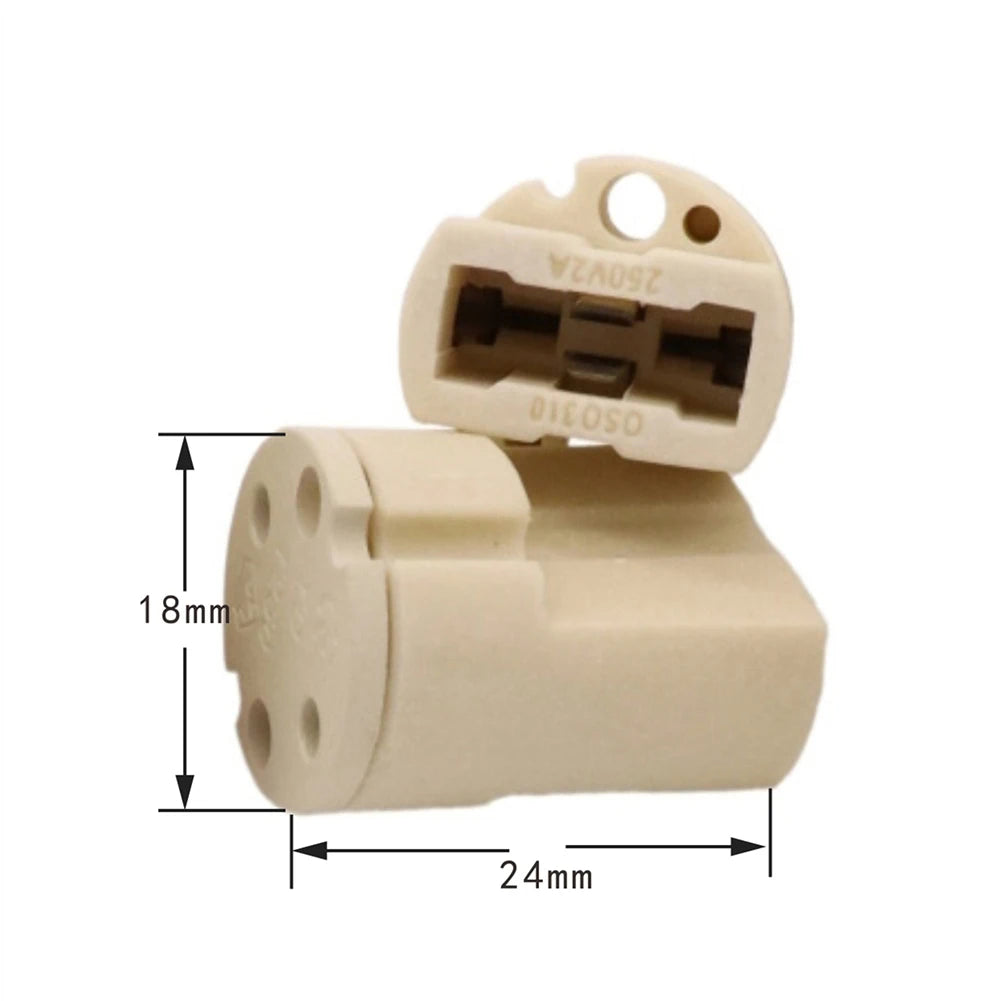 5-Pack G9 Ceramic Lamp Holder Base with Cable – 500W Halogen Lamp Socket Adapter Babs