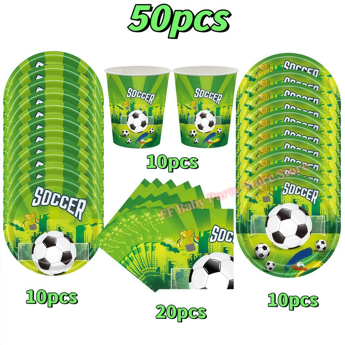 Soccer Football Birthday Party Decorations – Balloons, Plates & Cups