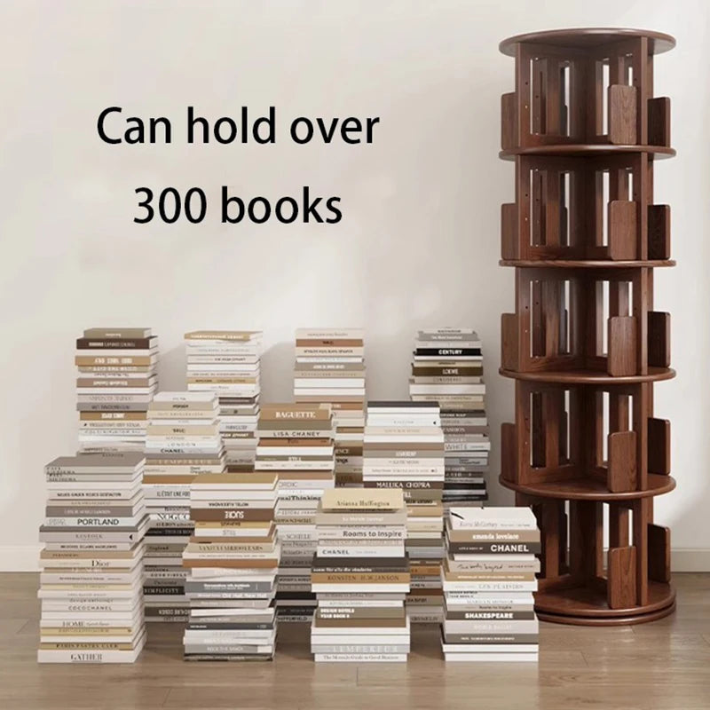 Rotating 6-Tier Wood Corner Bookshelf – Modern Bookcase Rotating Bookcase Babs