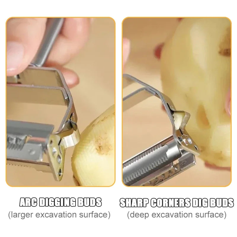 Dual Julienne & Vegetable Peeler – Stainless Steel Zoodles Maker Julienne Vegetable Peeler Babs