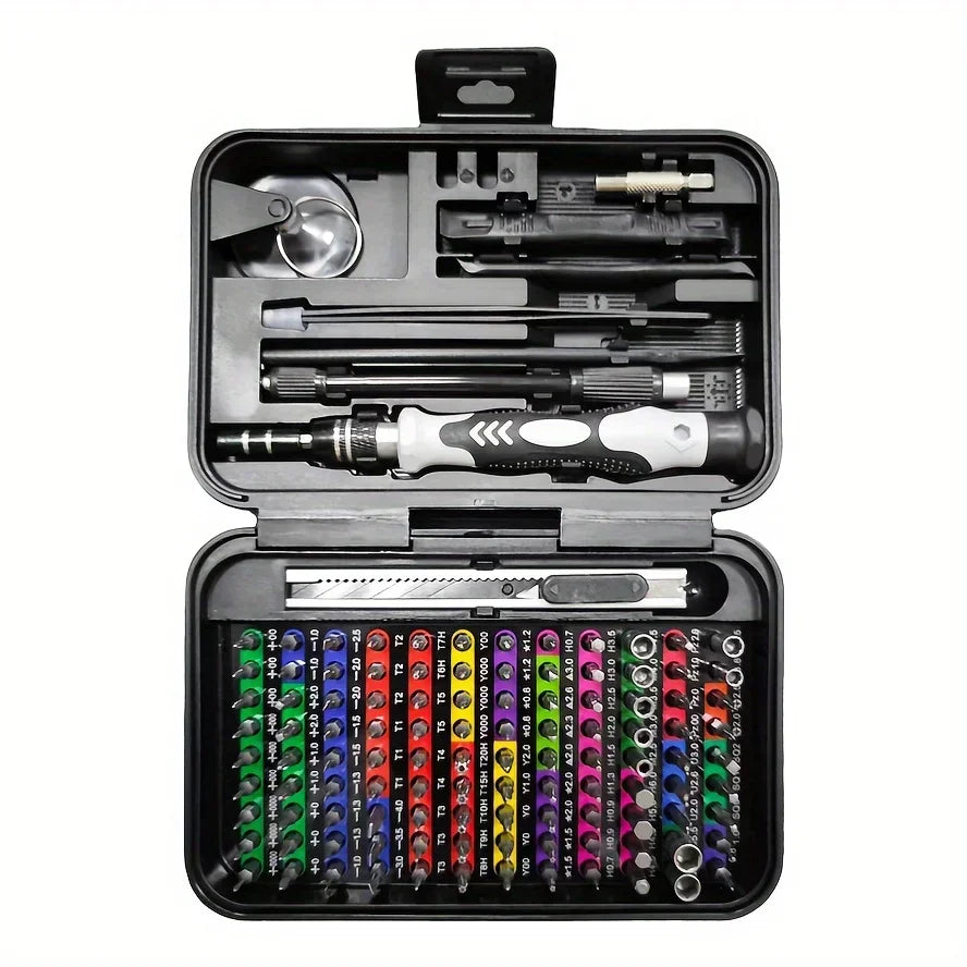 132-in-1 Precision Screwdriver Set | 108 Magnetic Bits & Case Precision Screwdriver Set Babs 132 in 1 Black