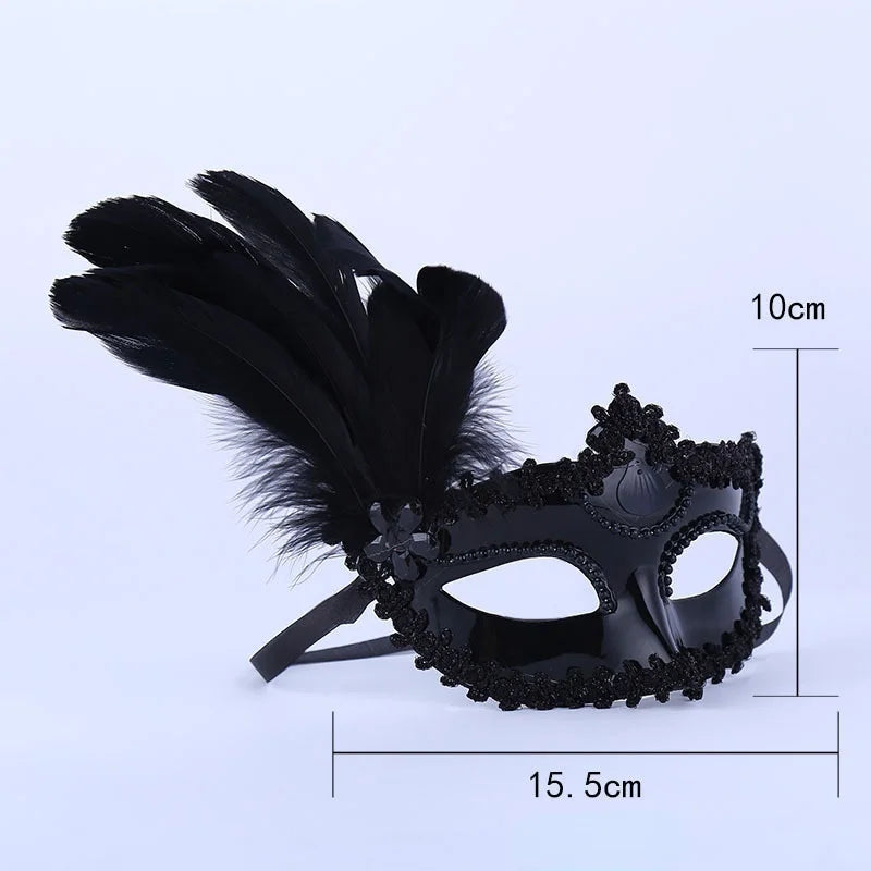12Pcs Lace Feather Half Face Masks – Masquerade Party Set Masquerade Mask Set Babs
