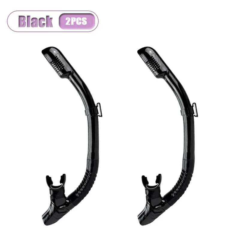 Full Dry Snorkel for Adults – 1–10 Pack Diving Breathing Tube Dry Snorkel Babs Black-2PCS