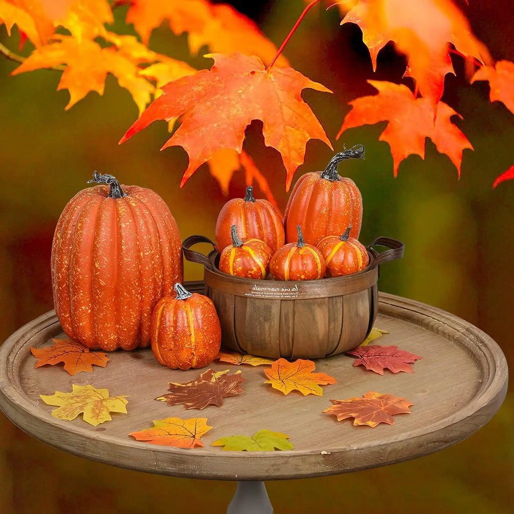 7-Piece Artificial Pumpkin Set – Fall & Halloween Decor Artificial Pumpkin Decor Babs