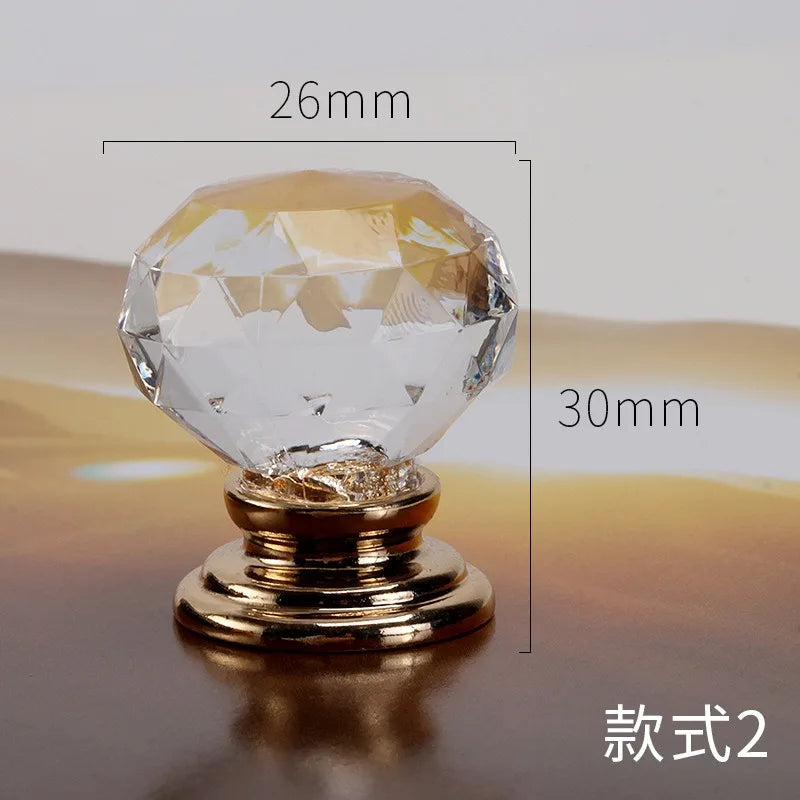 5pcs Crystal Acrylic Round Cabinet & Drawer Handles – 4 Colors Cabinet Drawer Pulls Babs rose gold