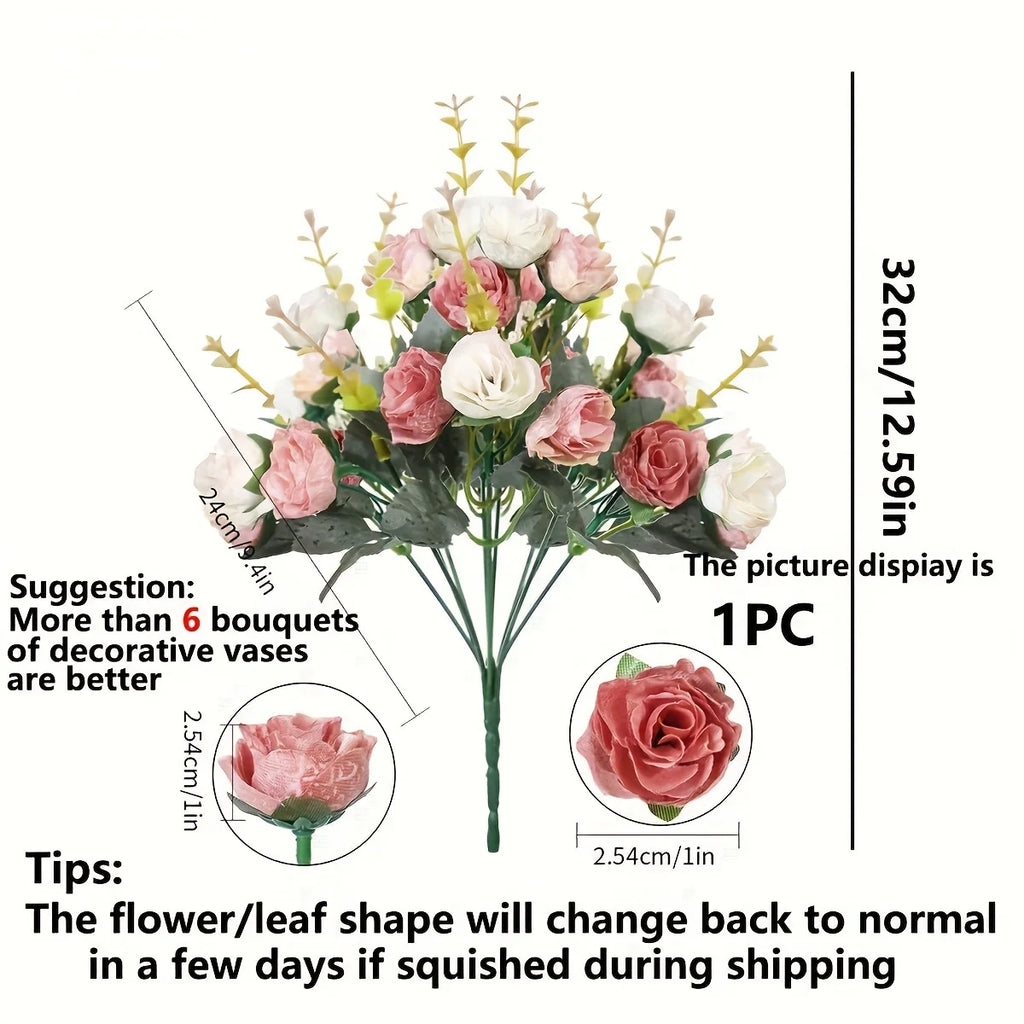 Artificial Silk Roses – Wedding, Home & Festival Decor (1–5 Pcs) Artificial Silk Flowers Babs