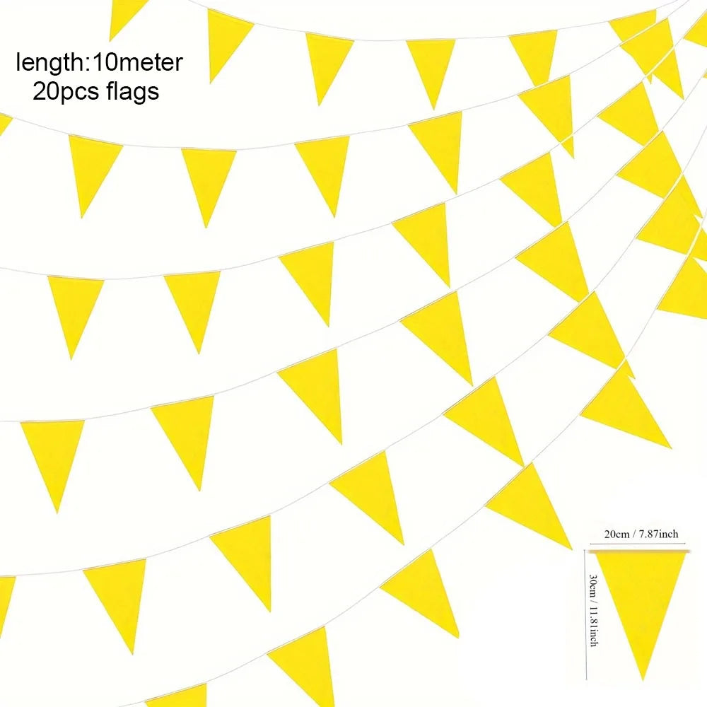 Red Triangle Pennant Bunting Banner – Waterproof Party Flags Party Bunting Banner Babs yellow 10m 20pcs