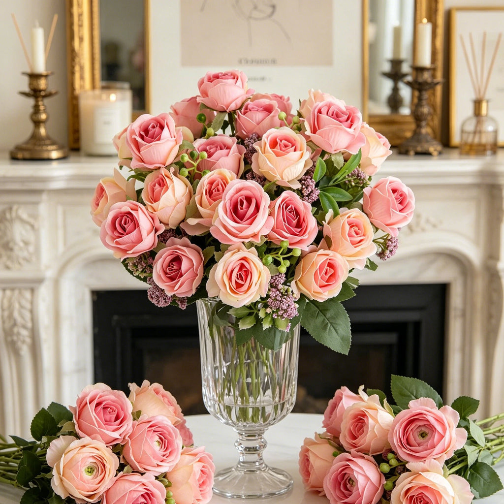 Artificial Silk Rose Bouquet – Wedding & Home Décor Artificial Flower Bouquet Babs