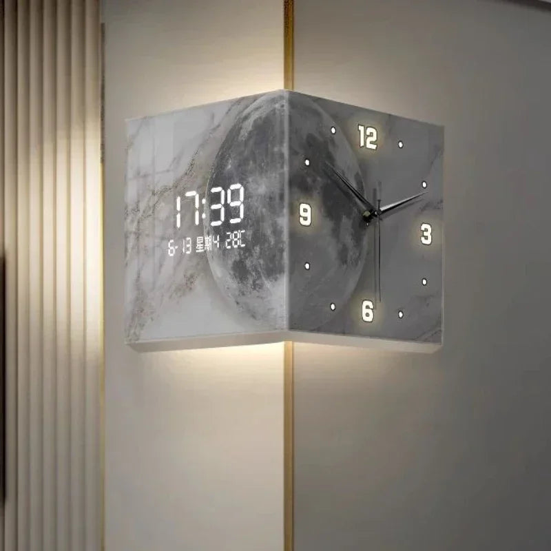 Modern Luxury Silent Acrylic Wall Clock – Double-Sided Backlit Wall Clock Babs