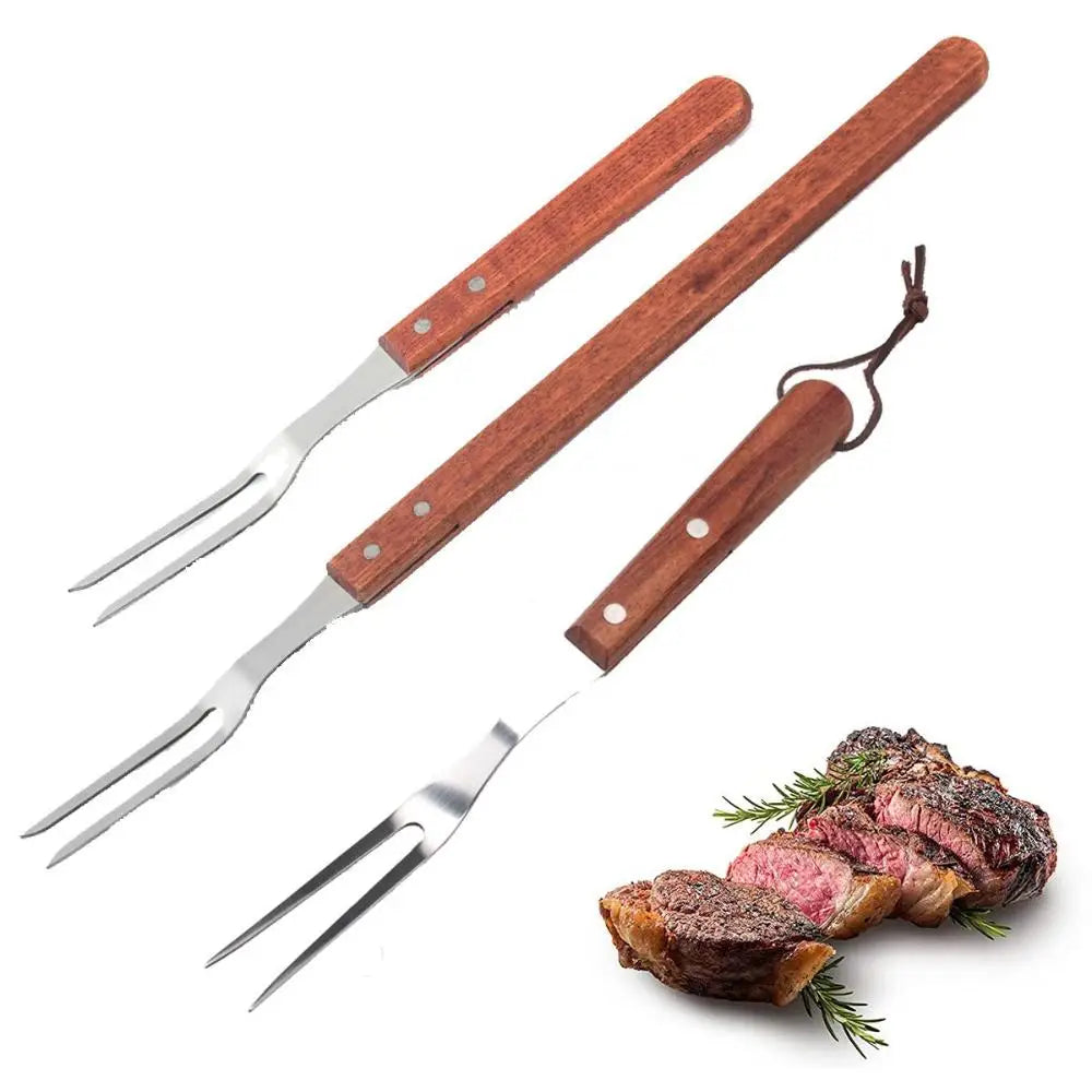 Stainless Steel BBQ Carving Fork with Wooden Handle BBQ Carving Fork Babs