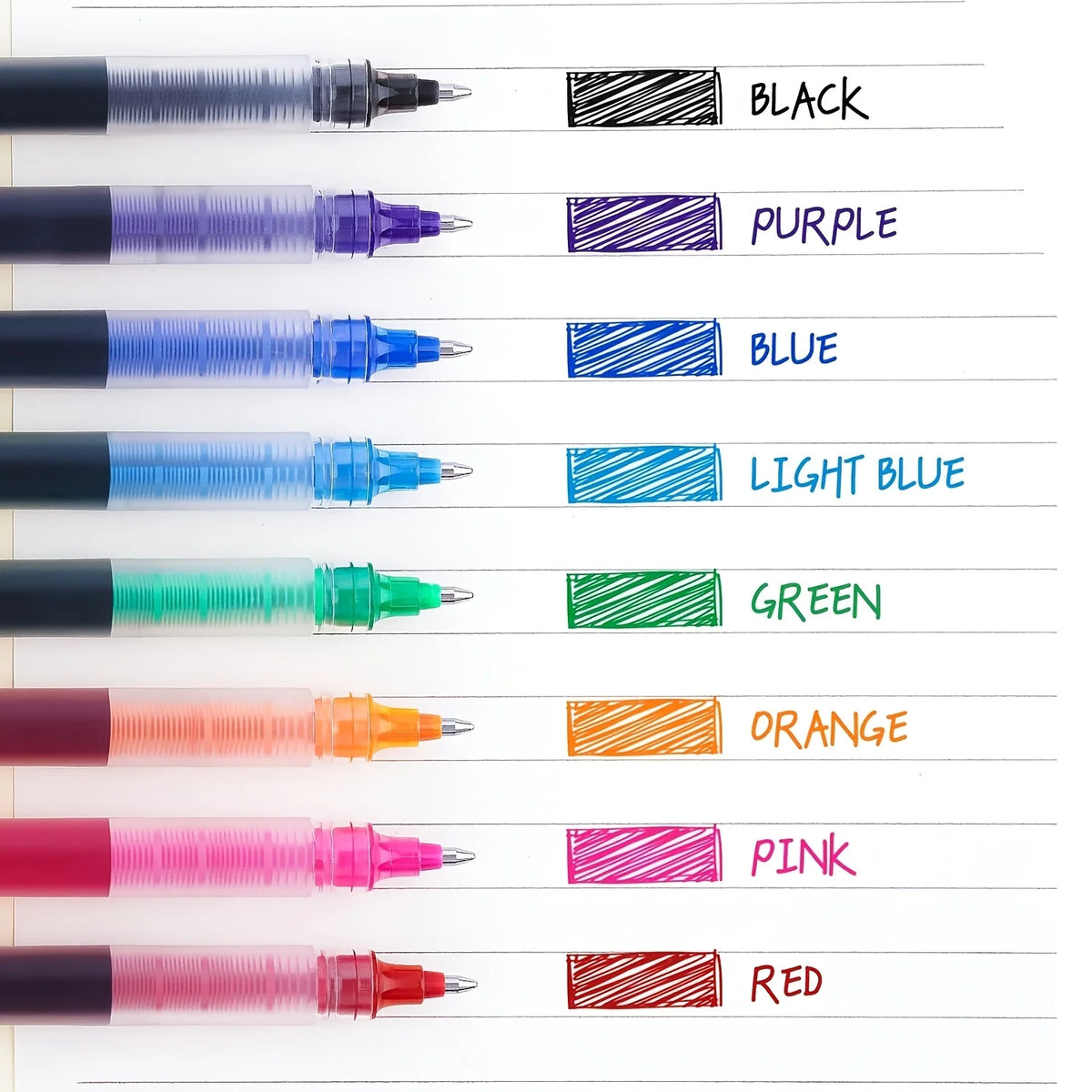 17-Pc Liquid Ink Rollerball Pens Set | 0.5mm Quick-Dry Needle Tip Rollerball Pen Set Babs