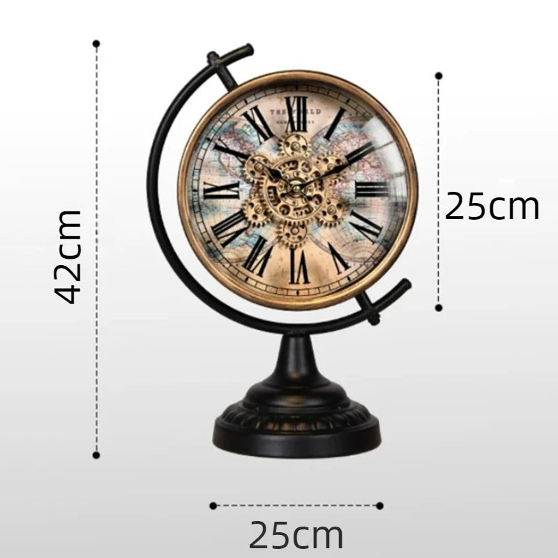 Retro Gear Table Clock – Luxury Antique Metal Desk Clock Decorative Desk Clock Babs 42CM