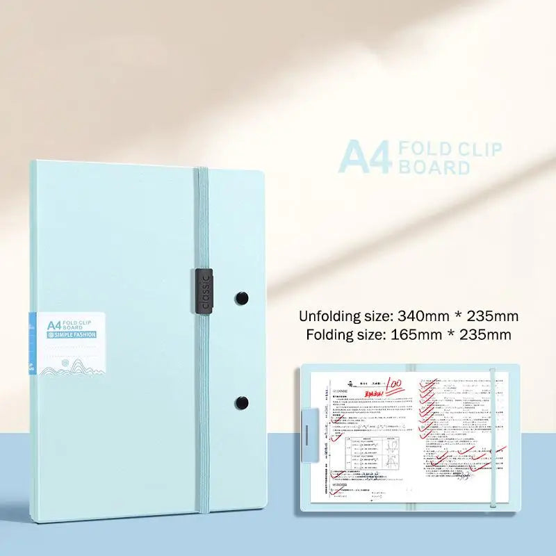 Foldable A4 to A5 Folder Board – Document File Organizer Foldable File Folder Babs blue