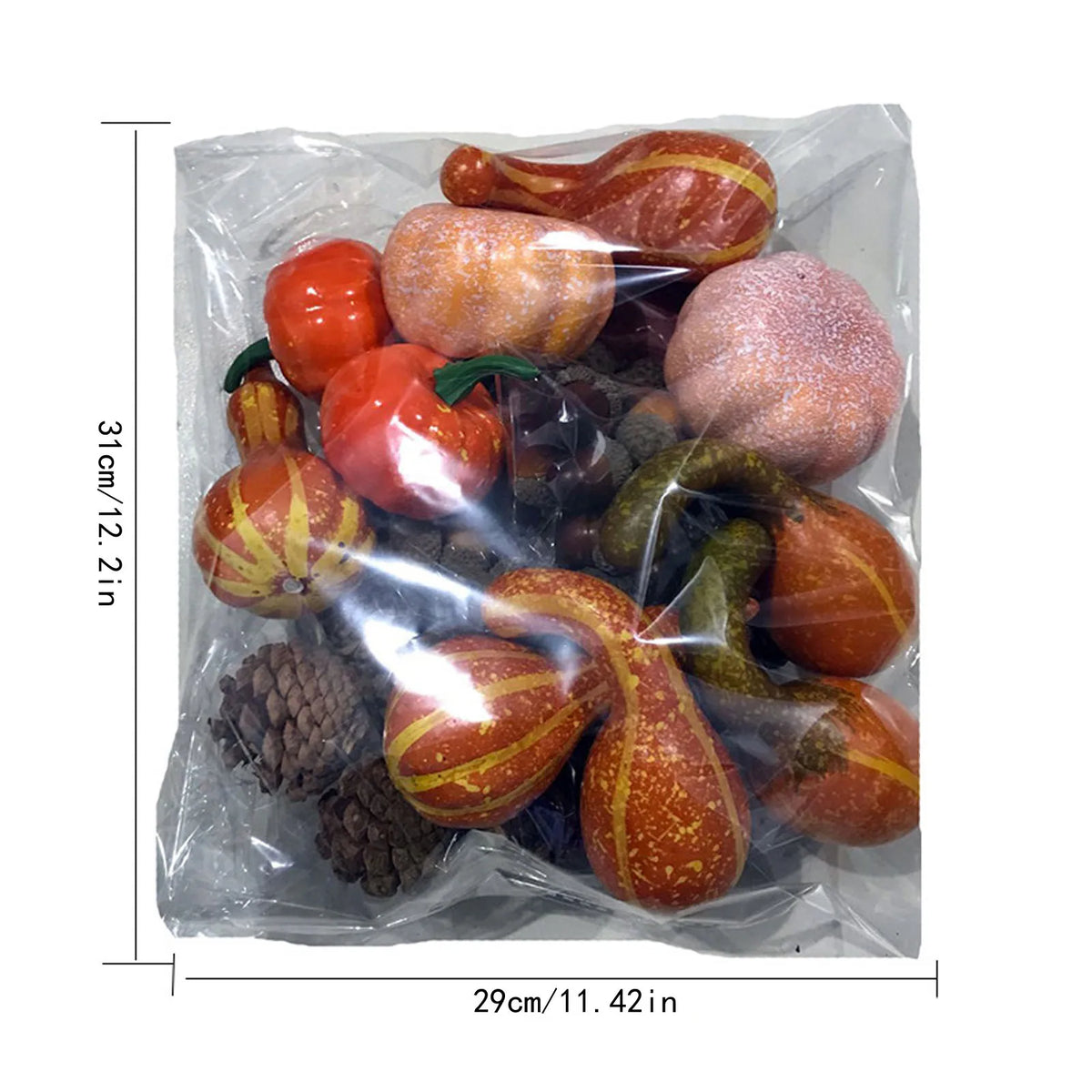 166-Piece Artificial Pumpkin & Gourd Thanksgiving Décor Set Seasonal Décor Set Babs