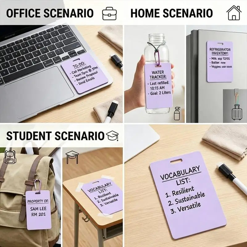 Erasable Badge Notepad – Reusable Wipe-Clean Memo Pad 1–4 Pcs Erasable Memo Notepad Babs