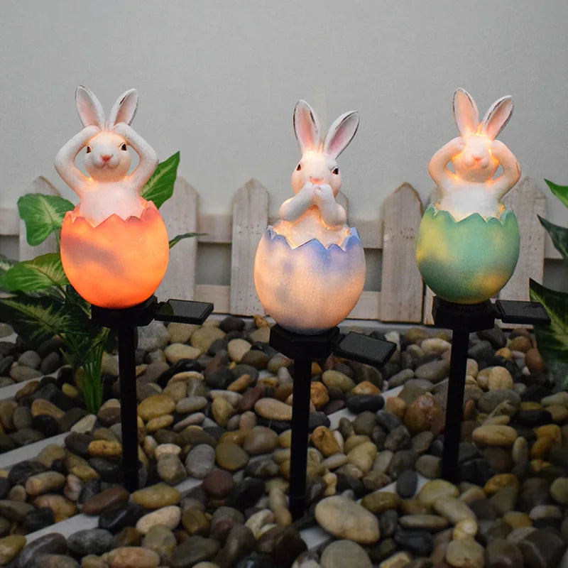 Solar Bunny Egg Lamp – Waterproof LED Garden Pathway Light Solar Garden Light Babs