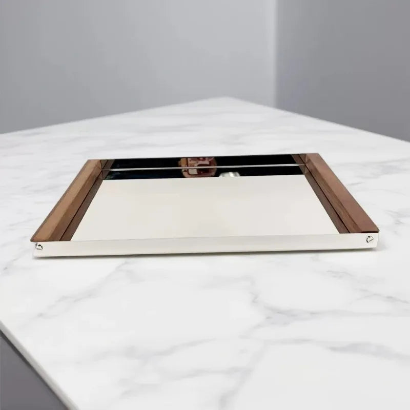 Stainless Steel Rectangular Storage & Serving Tray | Modern Luxury Storage Organizer Tray Babs
