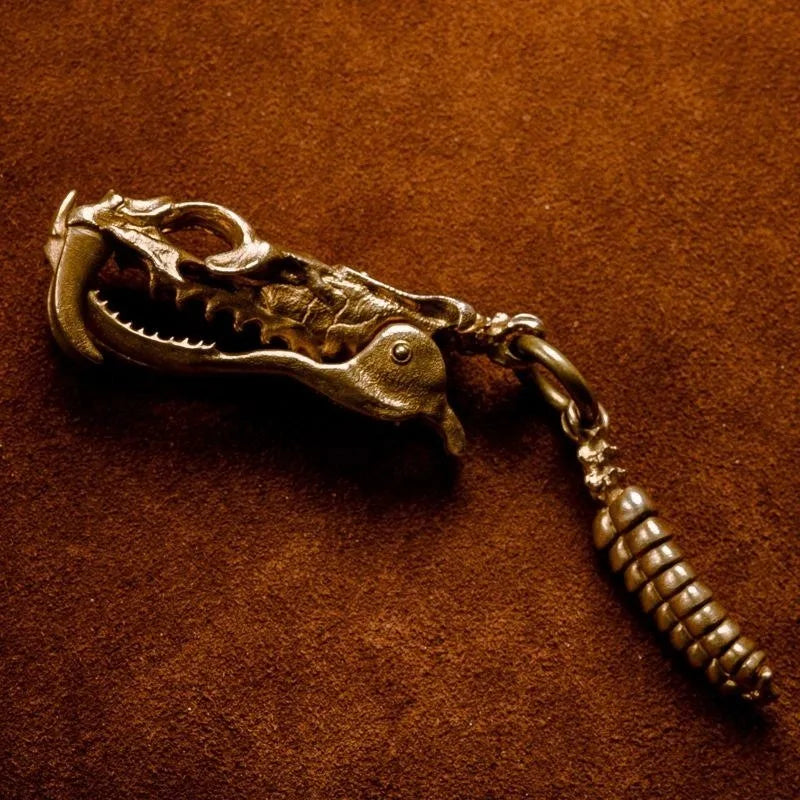 Brass Snake Skull Sidewinder Paracord Keychain Charm Keychain Charm Babs