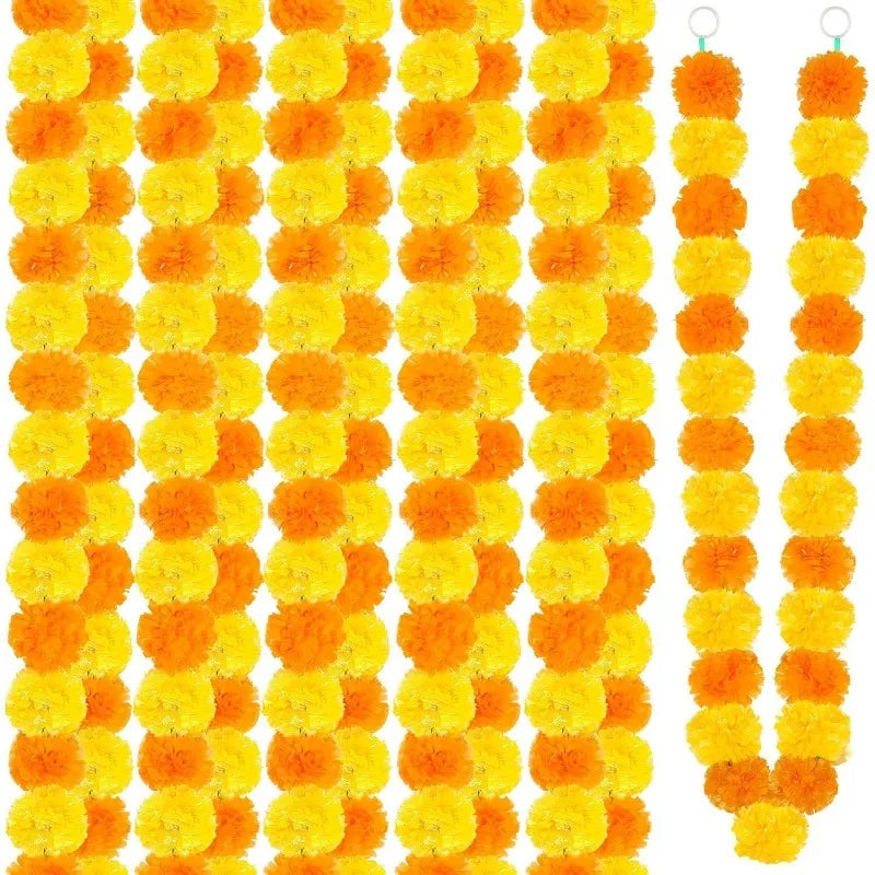 1.5m Artificial Chrysanthemum Garland – Wedding & Home Decor Artificial Flower Garland Babs Orange Yellow 1Pcs