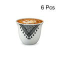 6-Piece Ceramic Turkish Coffee Cup Set – 70ml Vintage Style Ceramic Coffee Cup Set Babs 6 Pcs