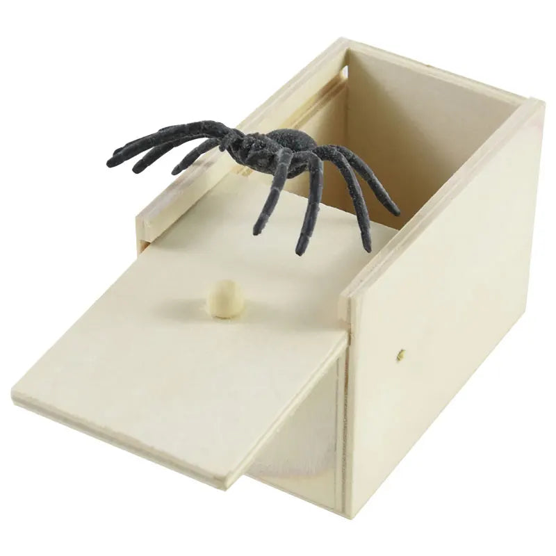 Simulation Spider in Wooden Box – Halloween Prank Toy Prank Joke Toy Babs