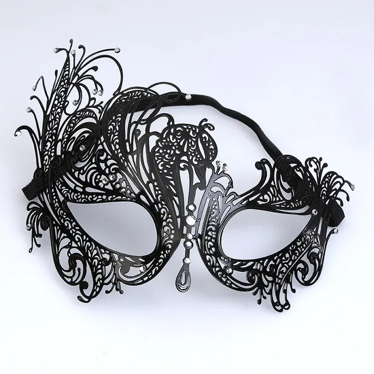 Luxury Metal Venetian Masquerade Mask – Unisex Costume Masquerade Mask Babs black